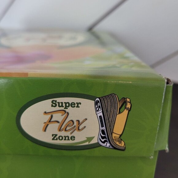 NEW Easy Street Womens Tan Linen Stacy Super Flex Wedge Slingback Sandals 8.5 - Picture 8 of 9